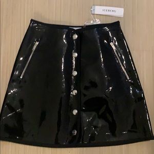 Aline patent leather skirt